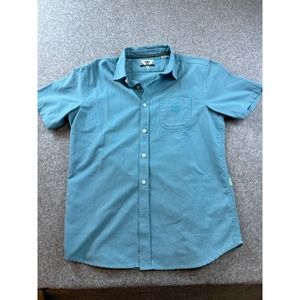 Men’s VISSLA LARGE Casual Collared Short Sleeve BLUE Button Down Shirt Skater